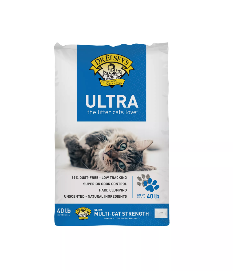 Dr. Elsey's Precious Cat Ultra Clumping Multi-Cat Clay Cat Litter - Unscented, Low Tracking